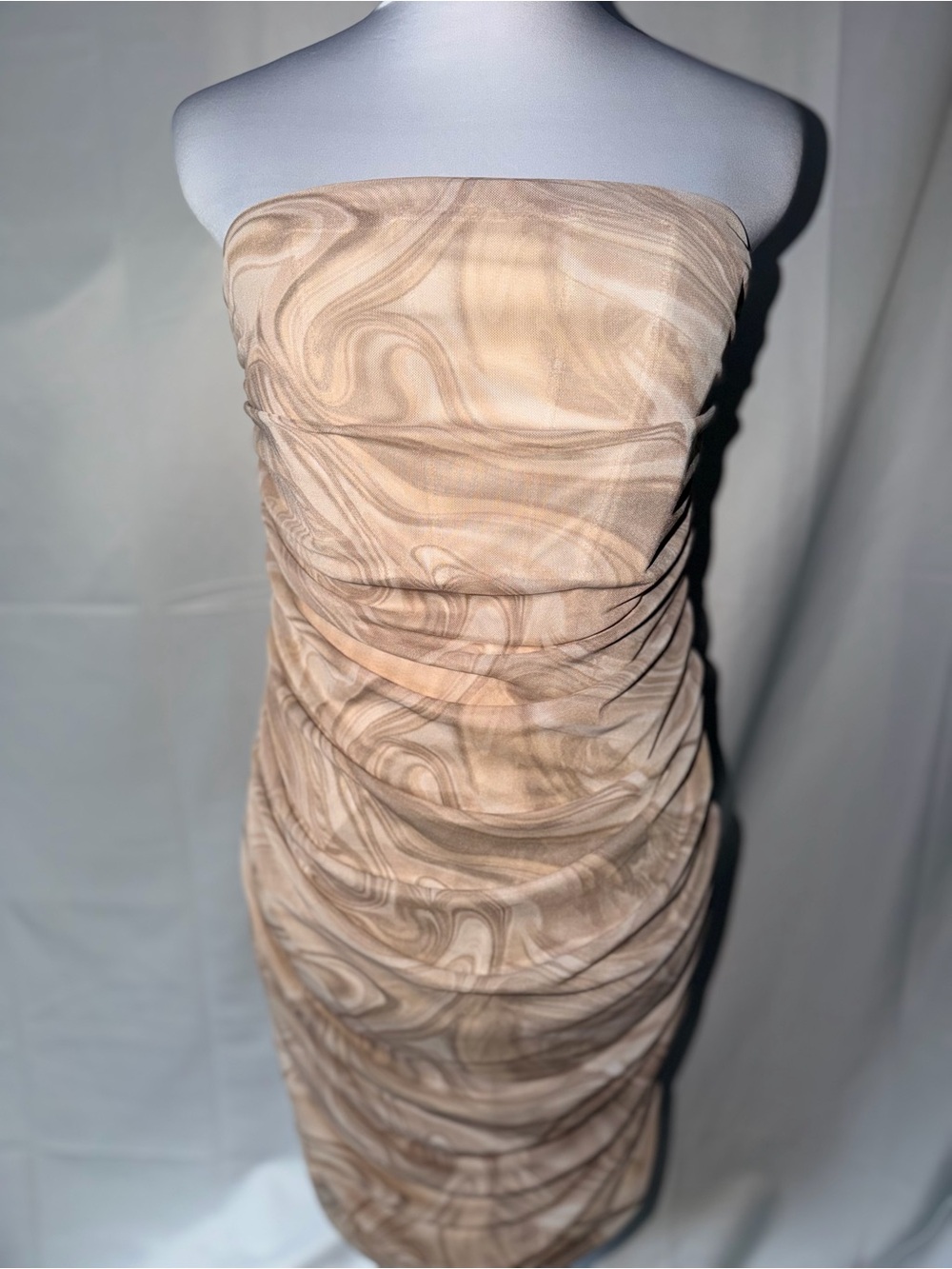 Forever 21+ Ruched Swirl Patterned Dress clubwear insta-baddie